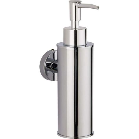 Aiperq Distributeur de savon mural en acier inoxydable 304 (rond, chromé) pour salle de bain, cuisine, décoration d'intérieur (1/5)