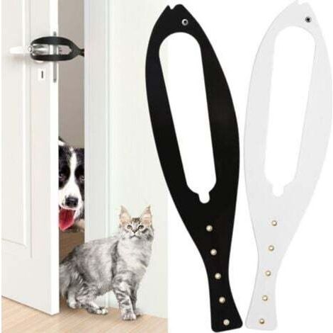 Chatière à loquet fixe, réglable et remplaçable, facile à entrer et à sortir pour les chats, empêche les chiens de jeter leurs détritus et de manger, lot de 2 (1/4)