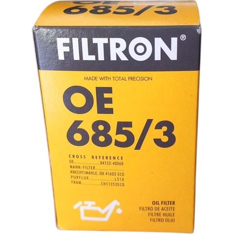 Filtro olio motore marca filtron codice filtro oe 685/3