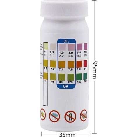 Bandelettes de test dureté eau – 50 unités, plage 0-425 ppm, pour adoucisseur, lave-vaisselle et puits