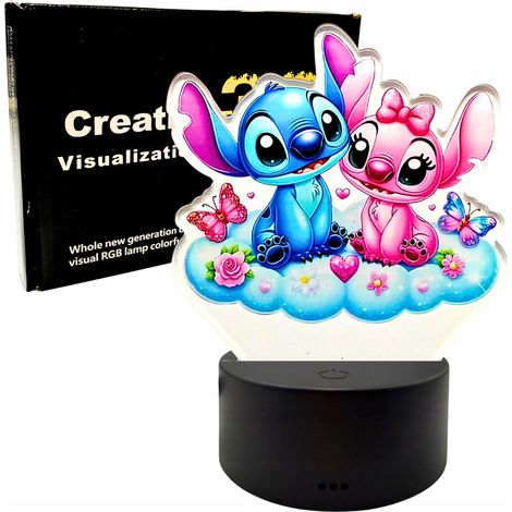 Lampada da scrivania a LED 3D di Lilo & Stitch per bambini, regalo perfetto + telecomando