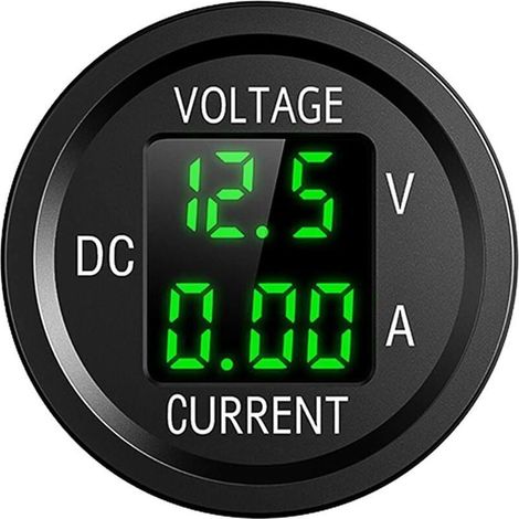 12V Moto Voltmètre Numérique LED étanche,6V-48V DC Voltmètre Courant pour Voitures Motos Camions Bateaux Yachts(Vert) (1/4)