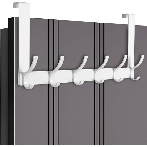 Appendiabiti da porta con 6 ganci, appendiabiti da parete in alluminio spaziale (1/5)