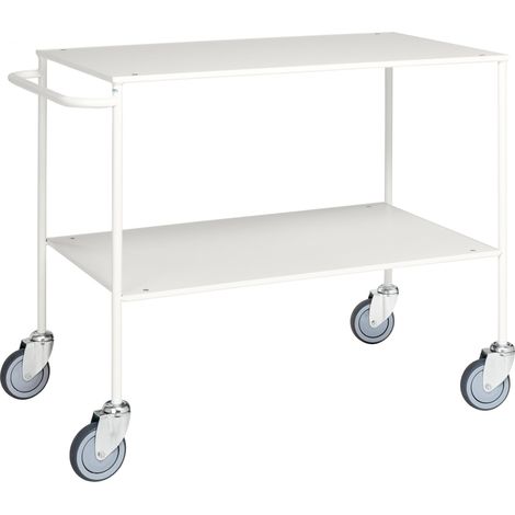Kongamek Tischwagen voll verschweisst mit pulverbeschichtetem Rahmen 1000x580x850mm in weiss ohne Bremse (1/2)
