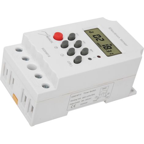 Minuteur Numérique LCD Programmable 220V, Interrupteur Horloge Électronique KG316TII ABS (1/5)