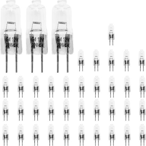 Packung mit 40 G4 12V 20W Halogenlampen mit integrierten Kristallperlen (1/5)