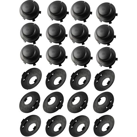 Lot de 12 Bobines et Capuchons de Remplacement pour Têtes de Coupe Stihl Modèles 25-2 FS 55 80 83 85 90 100 110 120 130 (1/4)