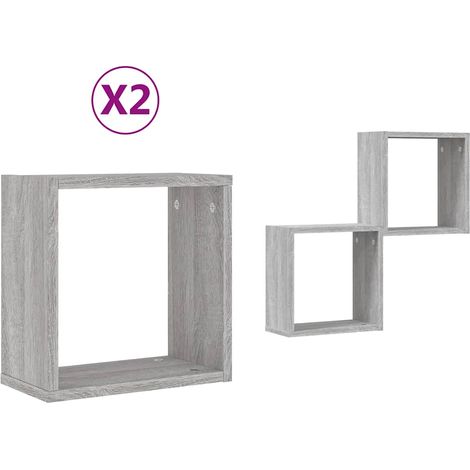 Étagères cube murales 2 pcs Étagères flottantes sonoma gris 30x15x30 cm (1/5)
