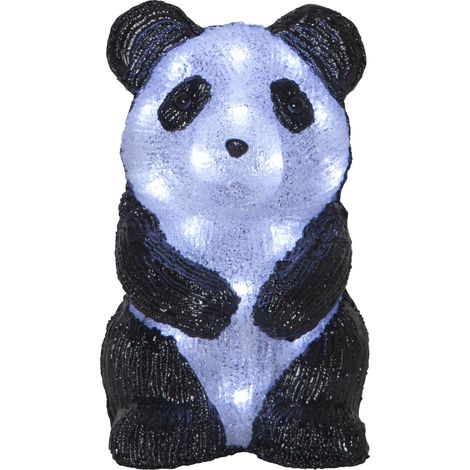 LED-Acrylfigur "Crystalo", Panda, schwarz/weiß,