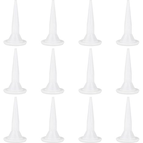 Lot 12 buses calfeutrage coniques blanches, réutilisables, pour pistolet à calfeutrer, applicateurs durables pour finition professionnelle