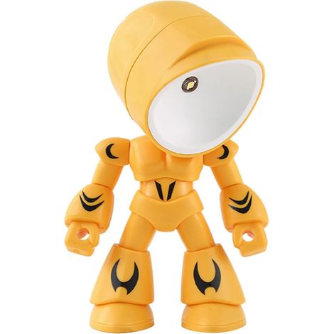 Lampe de Bureau LED Robot Jaune Tête Rotative Veilleuse USB pour Chambre et Bureau Lampe de Nuit Tactile à Base Magnétique Design Unique pour Décoration Intérieur (1/5)