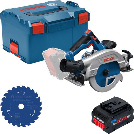 Scie circulaire sans fil Bosch GKS 18V-57-2 GX Professional 18 V 165 mm sans balais + 1 batterie ProCORE 5,5 Ah + L-Boxx - sans chargeur (1/5)