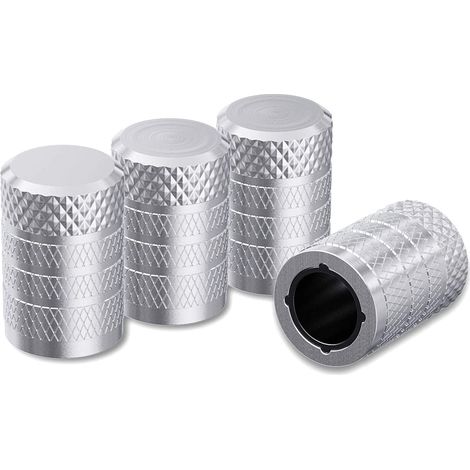 Bouchons de Valve de Pneu, Argent, 4 pièces/Paquet, Aluminium anodisé, résistant à la Corrosion, Couvre-Valve Universel pour Voitures, camions, Motos, SUV et vélos