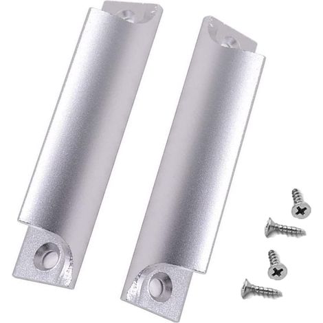 Poignée de porte coulissante - Poignee de meuble cuisine - Poignée de porte de balcon,Convient pour les portes coulissantes, les portes en bois, les fenêtres avec 4 vis (argent)