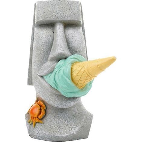 Statue de glace, sculpture de bureau, pot de fleurs de l'île de Pâques, art floral, décoration intérieure B (1/5)