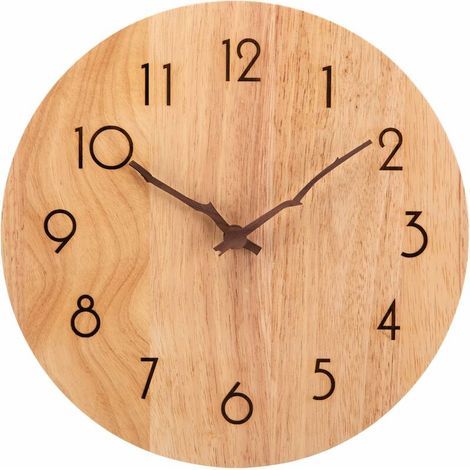 Horloge Murale Bois, 30 cm Horloge Murale Design Moderne, Geante Horloge Murale Silencieuse, Vintage Pendule Murale Decoration (1/5)
