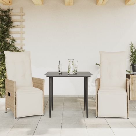 Maison Exclusive - Gartensessel mit Kissen 2 Stk. Verstellbar Bei