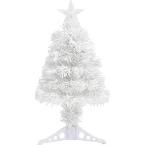 Arbre de Noël  Sapin de Noël artificiel pré-éclairé blanc 64 cm fibre optique (1/5)