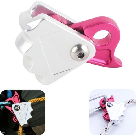 Pince anti tendeur de corde chute en métal robuste (rose, 10,5 x 7 cm) (1/5)