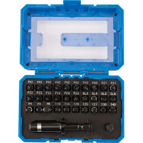 Draper Expert 32-Piece Impact Rated 1/4" Hex Screwdriver and Magnetic Bit Set with Titanium Nitride Coated Insert Bits, 25mm Length (1/5)