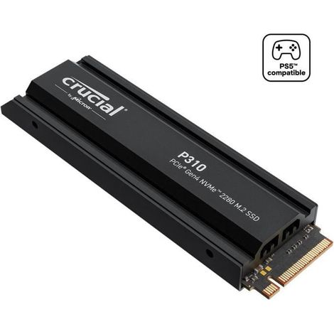 CRUCIAL - P310 - SSD interne - 4 To - PCIe Gen4 NVMe M.2 - Avec dissipateur thermique - Vitesse de lecture jusqu'à 7100 Mo/s - CT4000P310SSD5 (1/5)
