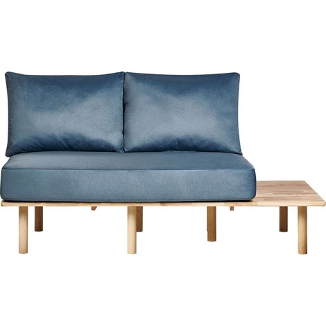 Sofa 2 Seater SALO Fabric Blue with Tables