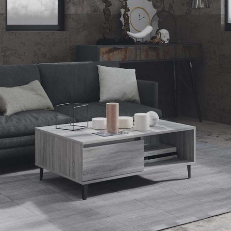 vidaXL Mesa de centro madera de ingeniería gris Sonoma 90x60x35 cm (1/5)
