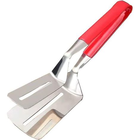 Steakklemme, doppelseitige, hitzebeständige Zange, multifunktionale, faltbare Lebensmittelschaufelklemme aus Edelstahl für Steaks, Brot, Hamburger, Fisch usw.