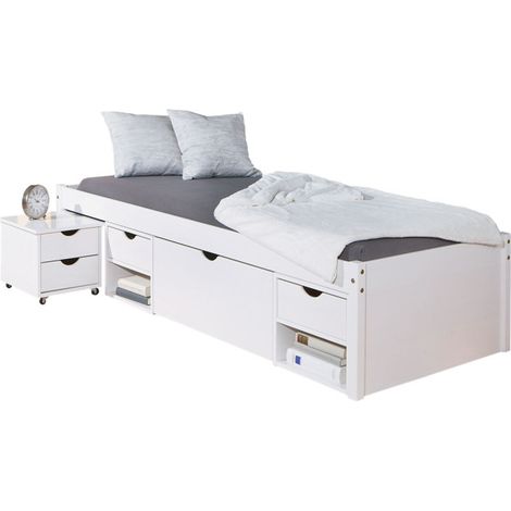Lit Enfant Multi-Rangements "Clark" 90x200cm Blanc (1/5)