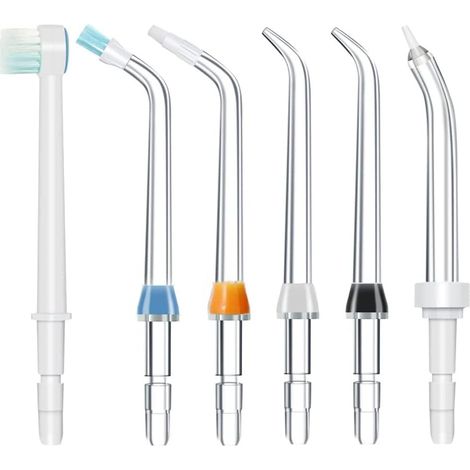 6 pièces Set de Buses pour Irrigateur Buccal, Embout Jet de Remplacement Accessoires Compatible avec WP-100/WP-250/WP-300/WP-450/WP-560/WP-660/WP-811/WP-900 (1/5)