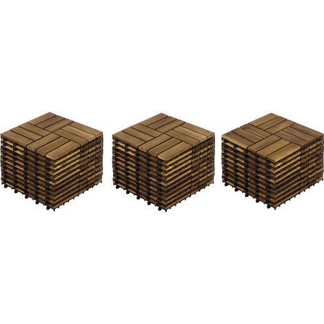 32 dalles de terrasse à emboîtement - BRILLSTEN - 12 × 12 pouces - motif en damier - pour terrasses et bords de piscine (1/5)