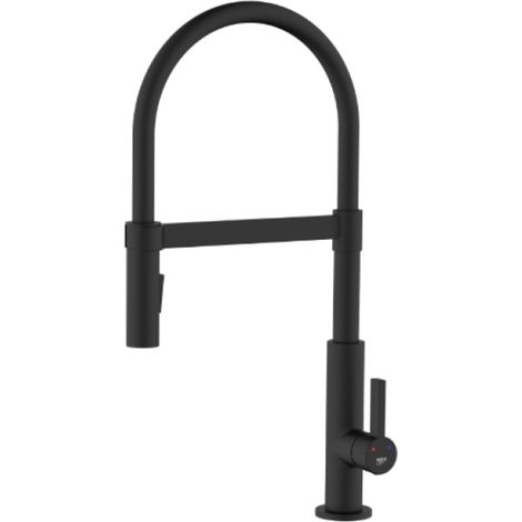 Miscelatore lavello cucina bocca alta ottone nero doccetta 2 getti idro-bric scarub1446ne (1/2)