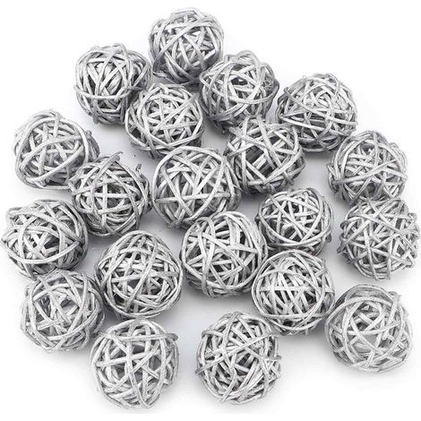 20 Pièces boules de rotin décoratives multicolores en osier, Boules Décoratives Orbes, Ornement De Remplissage De Bol De Vase Bricolage Pour la M on, Remplissage De Vase Pour L'artisanat, Fête (1/5)