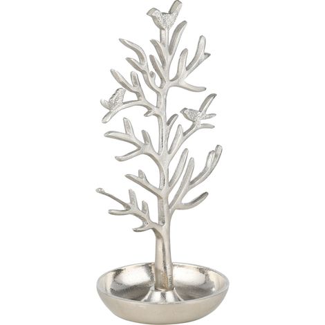 EGLO LIVING Schmuckständer Baum Gifu, Schmuckaufbewahrung für Ketten, Ringe und Ohrringe, Deko für Wohnzimmer und Schlafzimmer, Tischdeko aus Metall in Silber, 32 cm