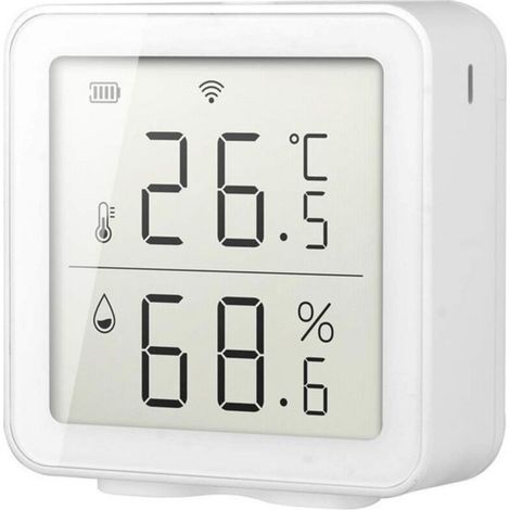 Termometro intelligente per esterni con Wi-Fi, monitor di umidità e temperatura, schermo LCD digitale, per uso interno ed esterno