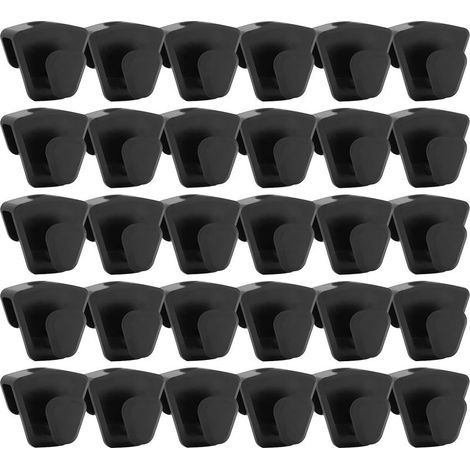 Lot de 30 Crochets pour Cintres,Crochets de Connecteur pour un Gain de Place, Robustes, pour Suspendre des Vêtements Dans la Garde Robe et la Salle de Bain (Noir) (1/5)