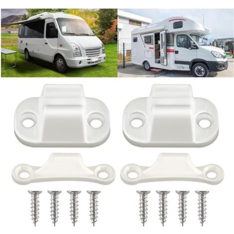 Kit de Loquets de Porte - Accessoires Caravane - Nylon Renforcé - Étanche - Réduction des Chocs - Inclus Vis (1/4)