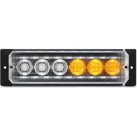 Luce stroboscopica LED ultra-sottile bianca e gialla 12-24 V per moto, auto e pick-up (1/5)