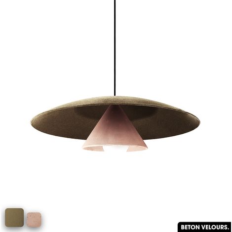 Lampe de suspension en béton velours - OLEMI VELVET CONCRETE PEYOTE - ROSE (1/3)