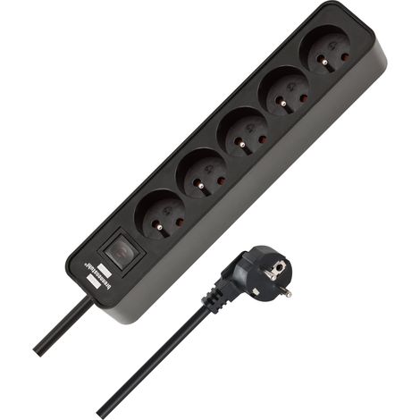 Bloc multiprise Ecolor 5 Prises Interrupteur 1,5m H05VV-F (1/5)