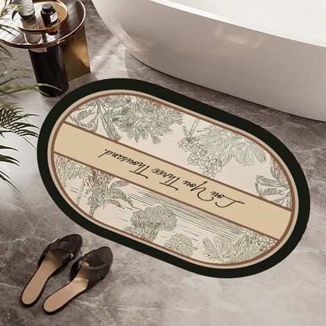 Ede Comme de la fumée, terre de diatomées de 5080 cm Tapis de sol en terre de diatomées, paillasson de salle de bain, tapis absorbant et antidérapant, tapis d'entrée, lavable. (1/5)