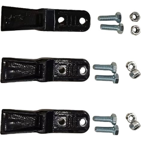 Remplacement de creusement d'acier au carbone de dent de seau d'excavatrice de 3 pièces avec des vis et des écrous pour la chargeuse-pelleteuse de tracteur (1/5)