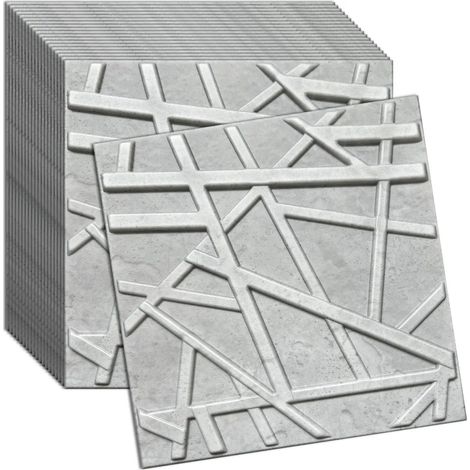 Panneau mural et plafond 3D béton en polystyrène 50x50 cm – décoration élégante, montage facile, lot de 20 pièces (5 m²)