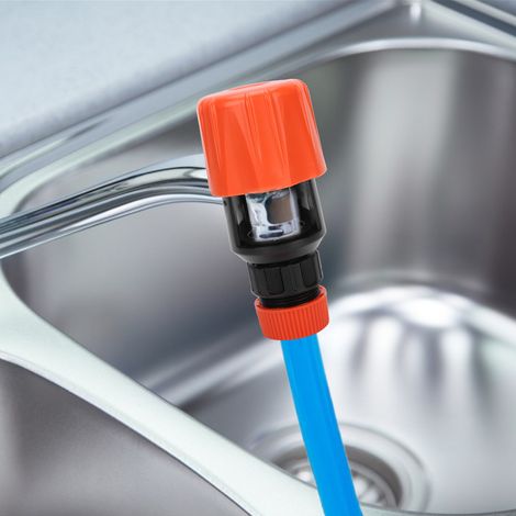 Adaptateur universel pour tuyau d'arrosage et robinet de cuisine - Outil d'arrosage et d'irrigation - Orange (1/5)