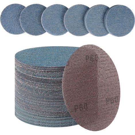 Schleifpapier 150mm Klett, 30 Stück, Körnung 60, Keramik Schleifgitter (1/5)