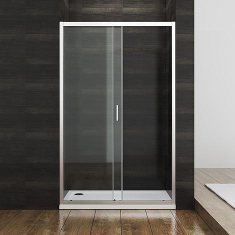 SONNI Duschkabine ESG Schiebetür Nischentür Eckdusche Duschwand NANO Glas Duschtür Pendeltür Duschabtrennung 130cm (1/5)