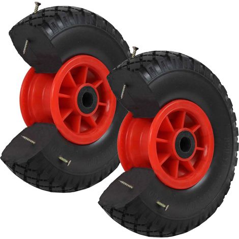 2x Sackkarrenrad Vollgummi 260 x 85 mm 3.00-4 PU für Sackkarre und Bollerwagen (1/5)