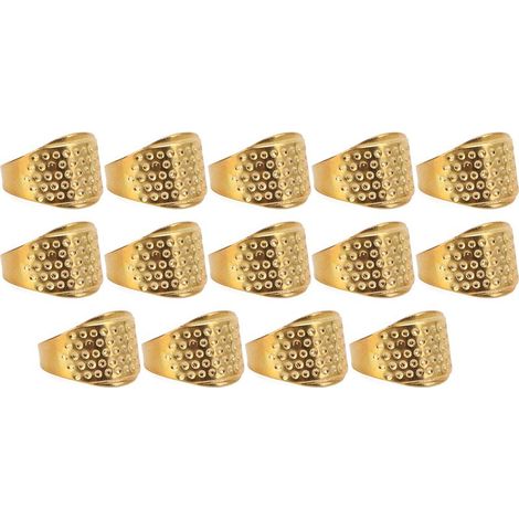 Runder goldener Fingerhutring, verstellbare Größe, Kupfer, Nähreparatur, handgefertigtes Nähzubehör (1/5)
