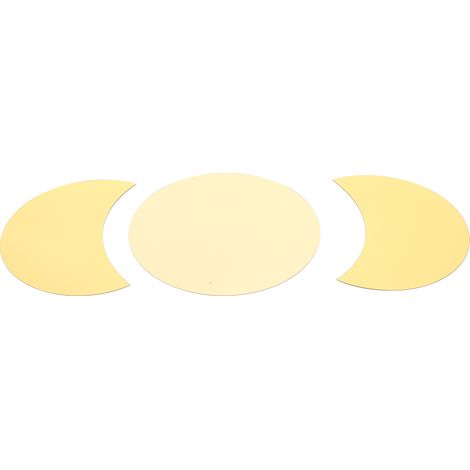 Sticker mural miroir acrylique forme demi-lune soleil déco fond doré pour maison (1/5)