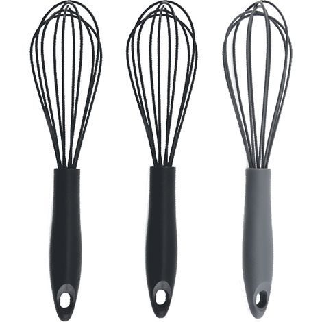 Fouet En Silicone - Fouet À Ballon En Acier Inoxydable - Pour Mélanger Œufs Pâte Sauce - Lot De 3 (1/5)